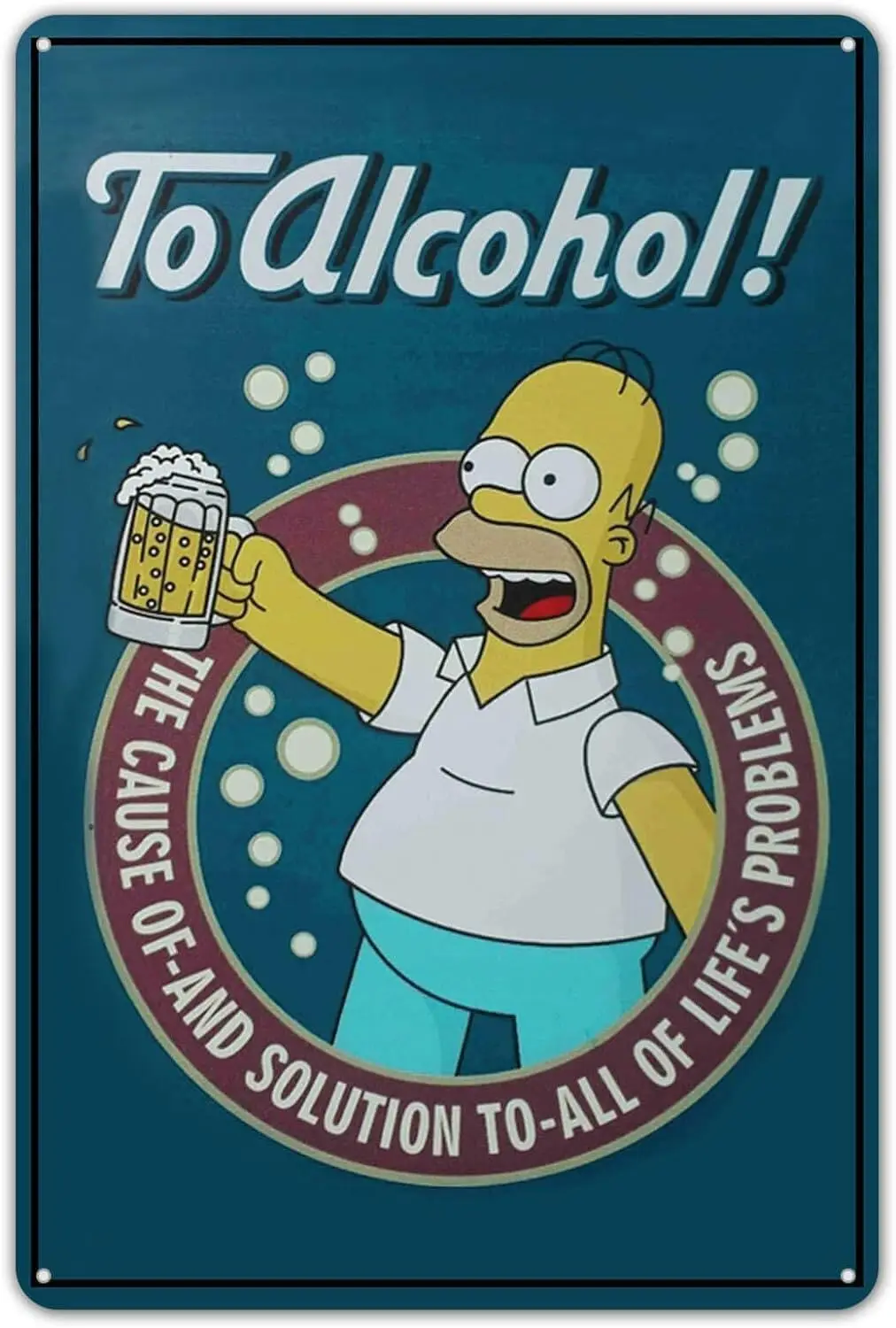 Home Bar And Restaurant - Agedsign Vintage Metal Tin Homer Beer