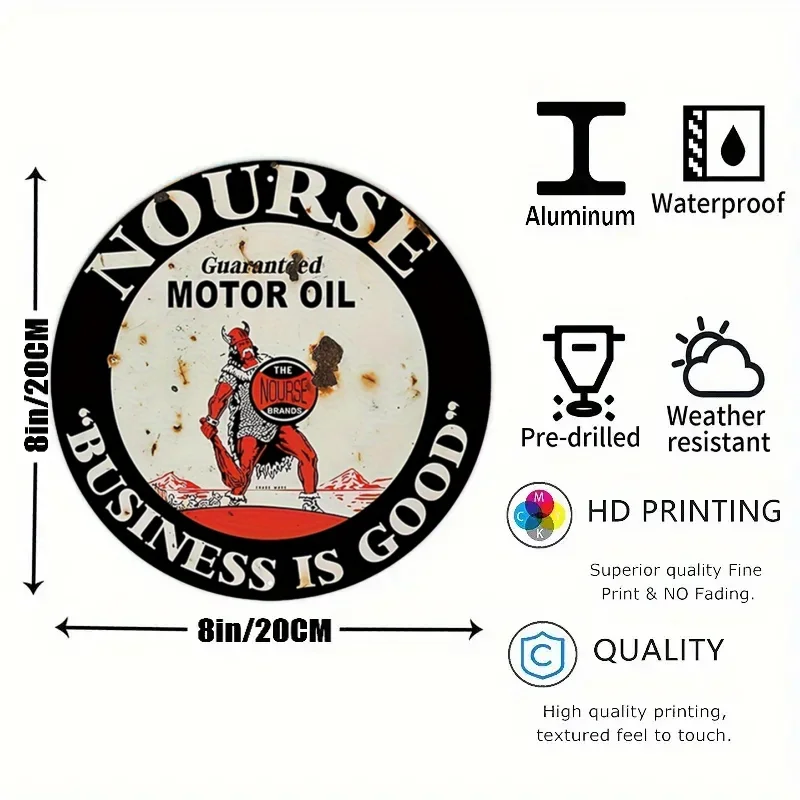 Vintage Motor Oil Sign Round M - Home Bar And Restaurant ulasan dan harga