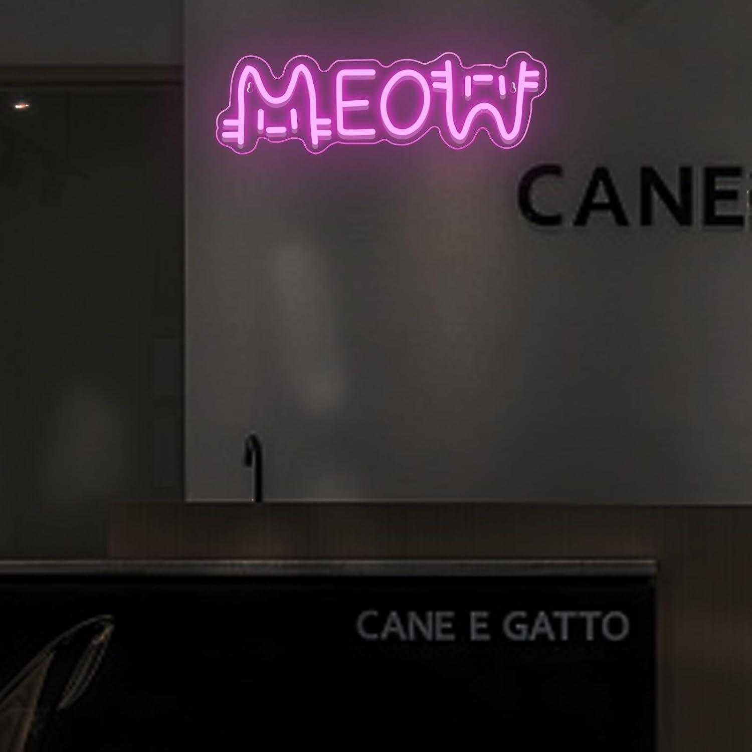Meow Neon Sign Cat USB Powered - Home Bar And Restaurant ulasan dan harga