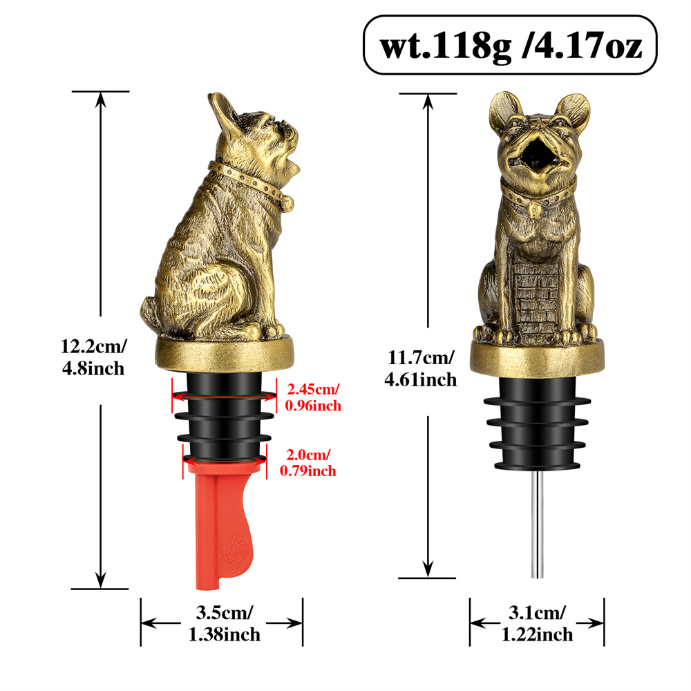 Cute French Bulldog Wine Pouer - Wine Preservation Pump ulasan dan harga