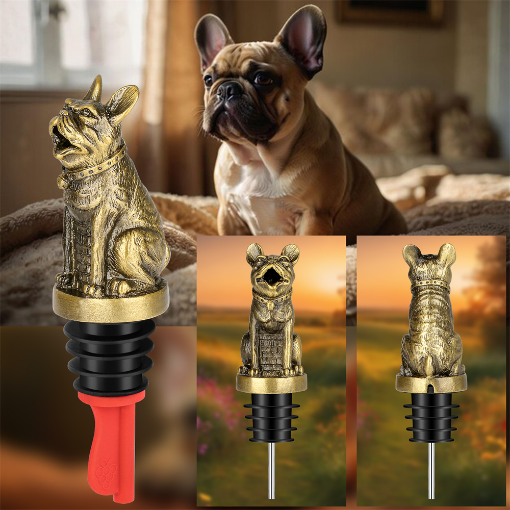 Cute French Bulldog Wine Pouer - Wine Preservation Pump ulasan dan harga