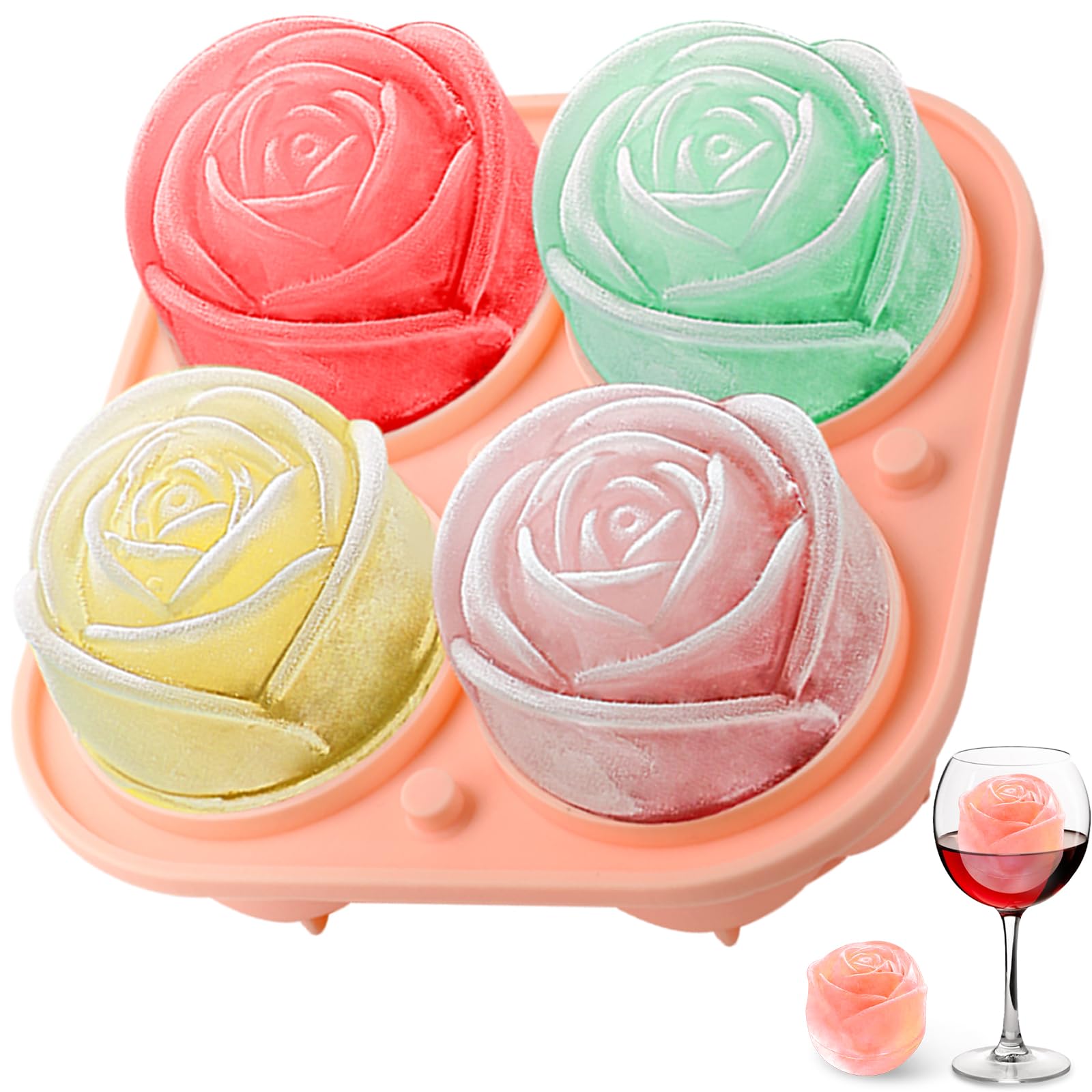 3D Rose Silicone Ice Molds 4-H - Ice Mold Sphere ulasan dan harga